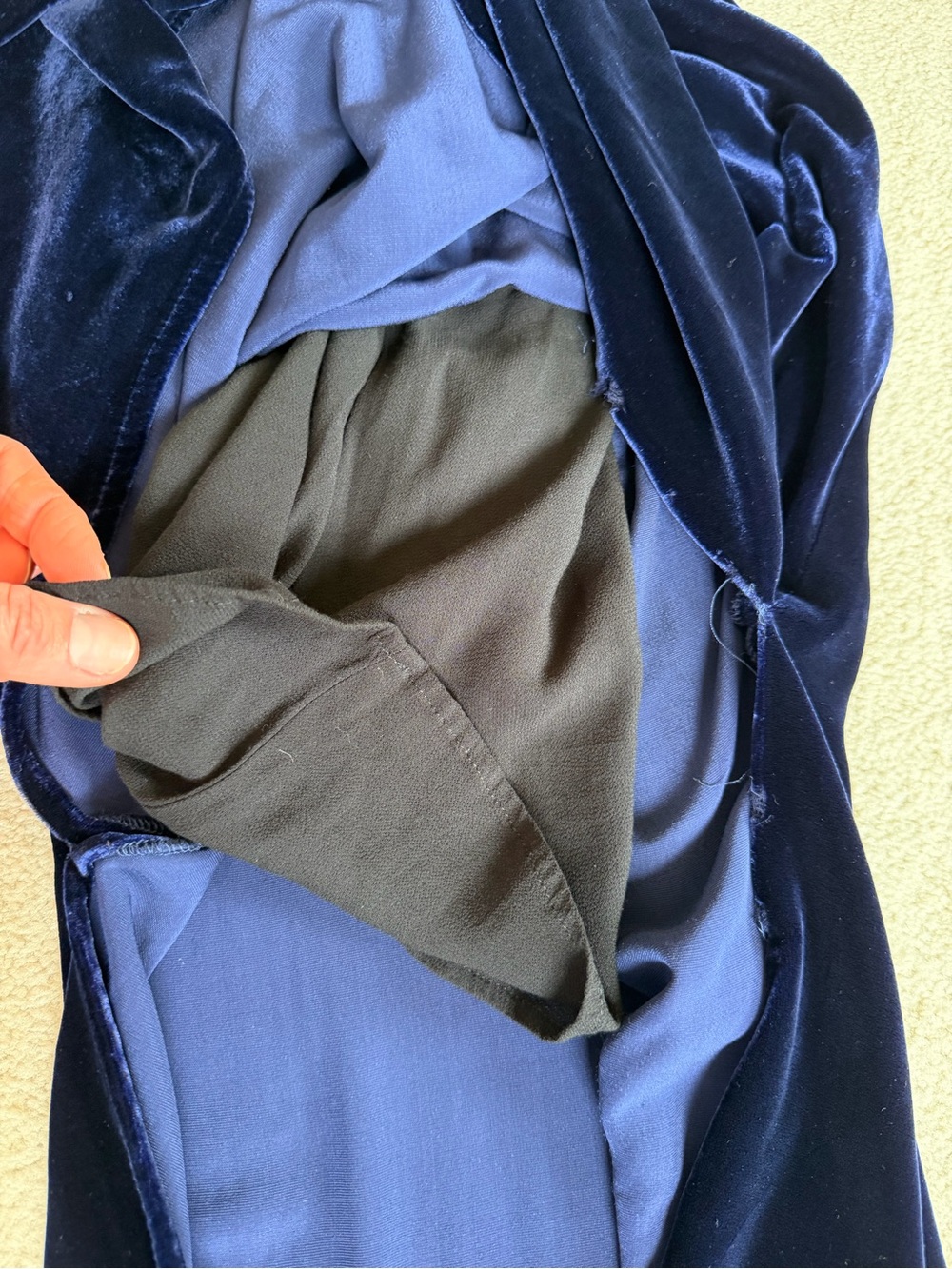 Reformation Navy Velvet Slip Maxi Dress - Picture 13 of 13